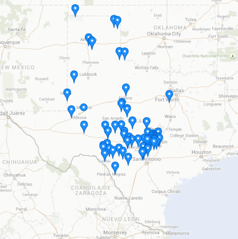 Texas porcupine observations in iNaturalist from 2012 – 2015.